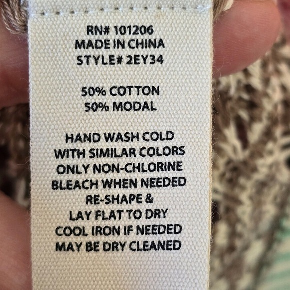 Soft Surroundings Rosita Knit Sweater Top 3/4 sleeve Cotton Multicolor Sz Medium - Picture 6 of 12